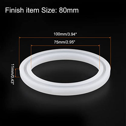 HARFINGTON Bracelet Mold Bangle Ring Mold Silicone Round Epoxy 80mm Wristlet Keychains Mold for DIY Resin Bangle Bracelet Car Key Chain Jewelry Making - size: 75mmx100mm