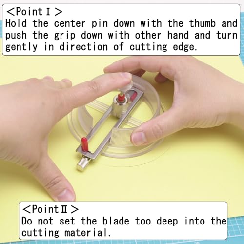 NT Cutter Circle Cutter, 3/4" to 6-3/4" Diameter (iC-1500P) | Leaves no pin trace, 1 Circle Cutter