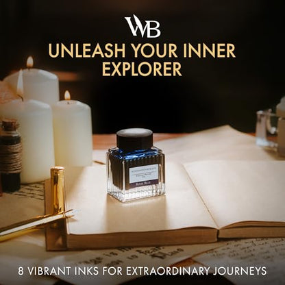Wordsworth & Black Fountain Pen Ink Bottle, 30ml, Blue, Smooth | For Calligraphy, Drawing Journaling, Vivid Saturated Colour, Quick-Drying, Water-Based, Non-Toxic, No Smudge, Vegan - color: Blue