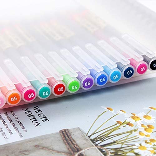 XSG Premium Gel Ink Pen Fine Point Pens Ballpoint Pen 0.5mm for Japanese Office School Stationery Supply 12 Packs - color: Multicolor