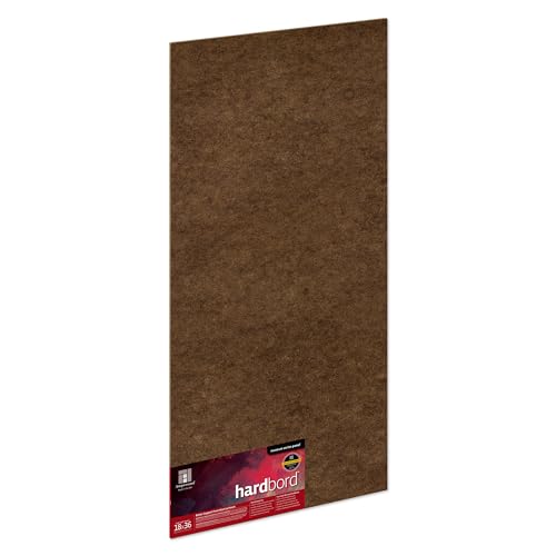 Ampersand Art Supply Hardboard Wood Painting Panel: Museum Series Hardbord, 18" x 36", 1/8 Inch Flat Profile - color: 1/8 Inch Flat Profile, size: 18" x 36"