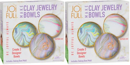 JOiFULi Make Your Own Clay Jewelry Bowls Arts and Crafts Kit for Girls Kids Ages 8 9 10 11 12 Years Old (Pack of 2) - size: small (Pack of 2)
