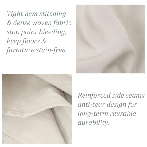King Origin Canvas Drop Cloth, 9 x 12 Feet Canvas Tarp | Washable and Reusable Cotton Paint Tarp, Drop Cloths for Painting, Curtains, Furniture and Floor Protection