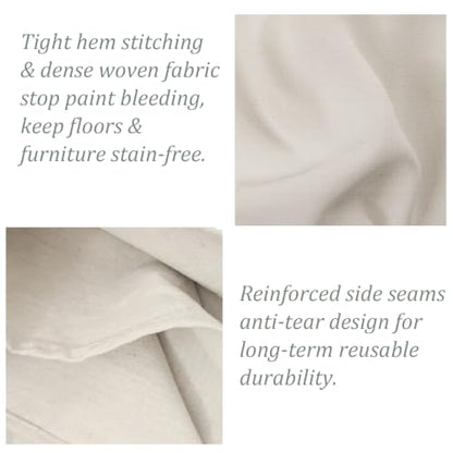 King Origin Canvas Drop Cloth, 9 x 12 Feet Canvas Tarp | Washable and Reusable Cotton Paint Tarp, Drop Cloths for Painting, Curtains, Furniture and Floor Protection