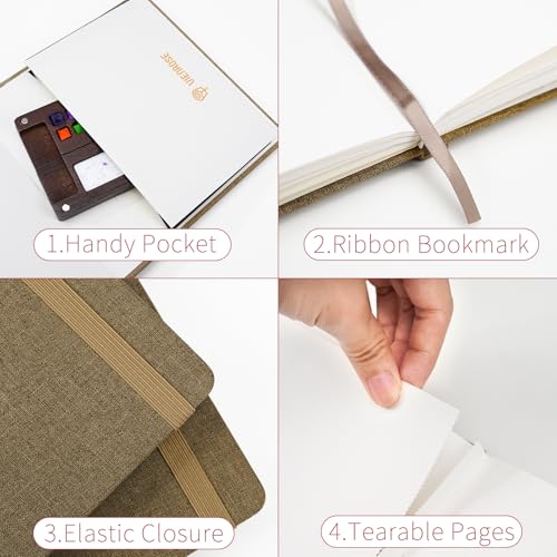 Vienrose Watercolor Sketchbook Journal 5.5x5.5 Inch 24 Sheets Brown - color: Brown, size: 5.5x 5.5 Inch