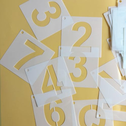 Letter and Number Stencils, 5 Inch, 36 Pieces Reusable Alphabet Templates for Wood, Wall, Fabric, DIY Projects