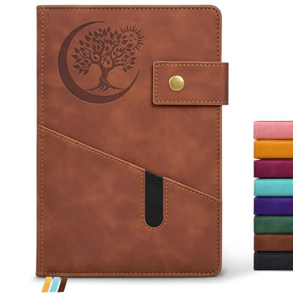 PAIBAS Blank Journal Notebook, A5 Hardcover Leather Sketchbook with 200 Pages Thick Blank Paper for Men Women, Unlined Drawing & Writing Journal, 5.9" x 8.4" Plain Notebook (dark brown) - color: Dark Brown, size: Blank Page