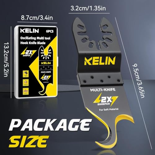 KELIN 6PCS Titanium Oscillating Tool Blades, Universal Multitool Blades - size: 6 PCS B