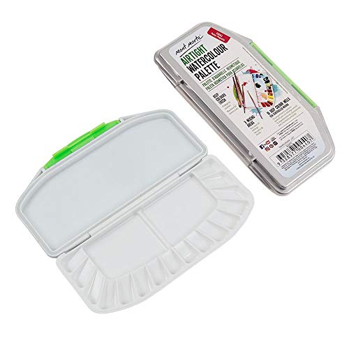 Mont Marte Airtight Watercolor Palette 16 Slot. 3 Mixing Areas and 16 Deep Color Wells.