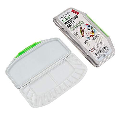 Mont Marte Airtight Watercolor Palette 16 Slot. 3 Mixing Areas and 16 Deep Color Wells.