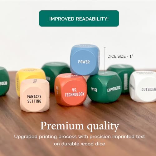 Two Tumbleweeds Writing Dice - Story Prompts to Beat Writer's Block | A highly giftable creative writing tool for Teens & Adults – Gift for Authors, Teachers & Storytellers – Set of 9 Dice - style: Writing Dice