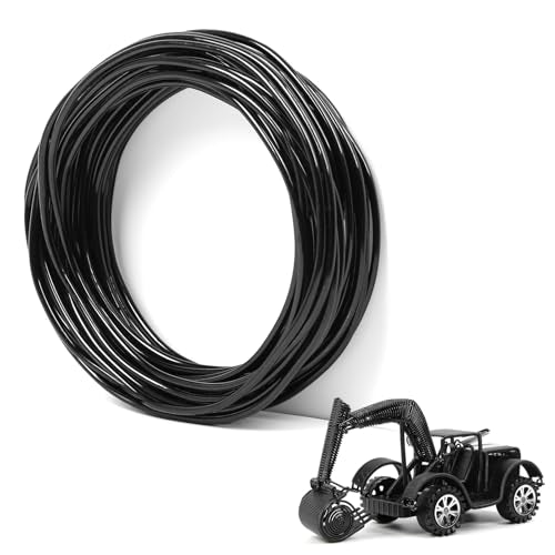 32 ft Black Aluminum Craft Wire, 9 Gauge 3mm Bendable Armature Wire - color: Black, size: 9 Gauge, 32 ft