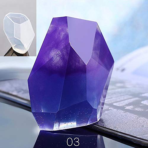 3 Pcs Large Gem Resin Molds,Jewelry Mold for Resin Casting,Multi-Faceted Stone Silicone Molds for Epoxy DIY Aromatherapy,Candle Making