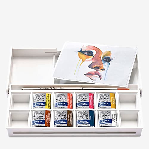 Winsor & Newton Cotman Watercolor Paint Set, 8 Half Pan, Portrait Set | Introductory Watercolor made with Fine Art Pigments, Perfect for Beginners, Lightfast & Permanent, Good Tinting Strength - style: 8 Half Pan Portrait Colors
