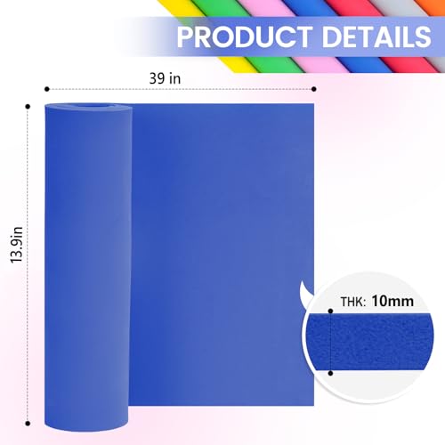 Do²ping Blue Eva Foam Sheets Roll, 10mm EVA Craft Foam 39''x13.9'' High Density 86kg/m3 for Halloween Cosplay DIY - color: Blue, size: Thickness 10mm