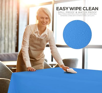 Utopia Kitchen Plastic Table Cloth Disposable [Blue, 12 Pack] | 54x108 Inch Rectangle Tablecloth Waterproof Stain Resistant Party Table Cover - color: Blue, size: 54X108 Inch - 12PC