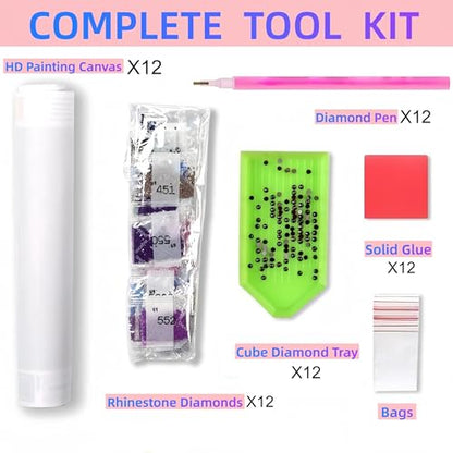 12 Pack Sunset Diamond Art Kits for Adults,5D Diamond Painting Sets - color: KM469-KM480-1