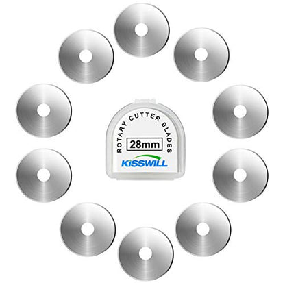 Rotary Cutter Blades 28mm by KISSWILL - Fits Fiskars 28mm Rotary Cutter Replacement, Sharp and Durable (28MM) - color: 28MM Blades