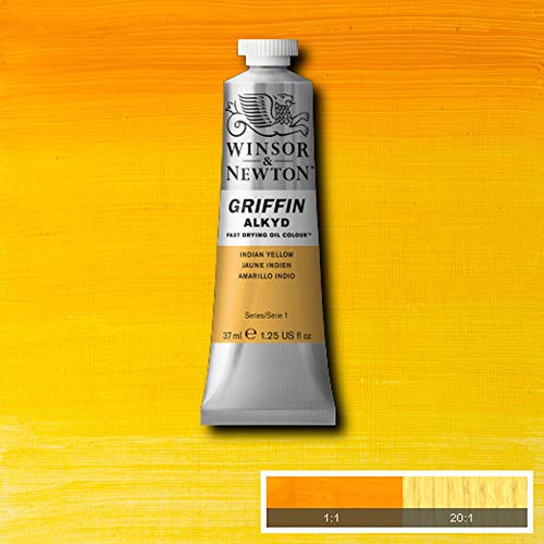 Winsor & Newton Griffin Alkyd Fast Drying Oil Paint, Indian Yellow - color: Indian Yellow, style: 1.25-oz Tube