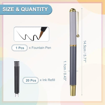PATIKIL Calligraphy Brush Pens Refillable Brush Pen Set Chinese Hand Grey - color: Grey