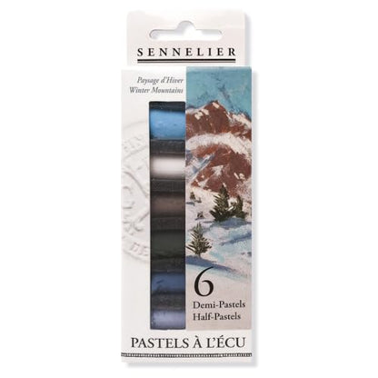 SENNELIER Extra-Soft French Pastel for Professional Artists, Half Pastel Winter inspired Set of 6 - color: Winter