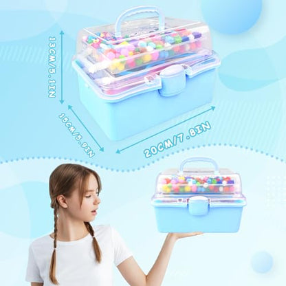 3000 Arts and Crafts Supplies for Kids Craft Kit Craft Box with Pipe Cleaners Arts and Crafts for Kids Age 4-6, 6-8, 8-12 DIY School Supplies Materials Set Toys Gifts for Girls Boys Toddlers, Blue - color: blue
