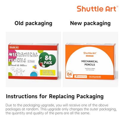 Shuttle Art Mechanical Pencils, 84 Pack Bulk Mechanical Pencils 0.7mm Medium Point, HB #2 Lead, Assorted Barrels, Office School Supplies