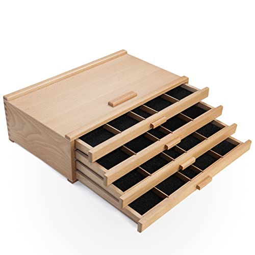 Falling in Art Wooden Pastel Storage Box With 4 Removable Drawers - size: 4-Drawer