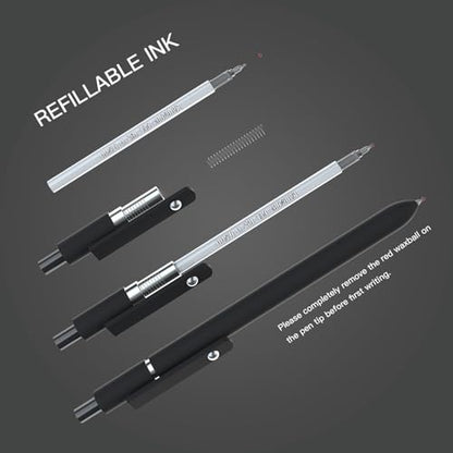 Retractable Gel Pens,0.5mm Fine Point Pen Smooth Writing japanese gel pen, quick drying black ink,High-End Series Ballpoint,Gifts for Women and Men(10 Pcs Black Ink-Black Gray shaft pens) - color: 10 Pcs black and gray-Black Ink-0.5mm-Style 3