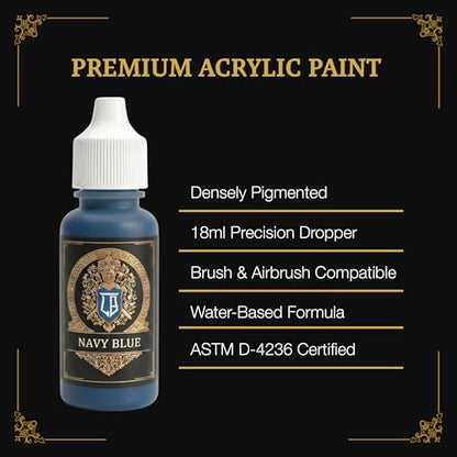 Ludus Bellum Miniature Paint Navy Blue Color 18ml Precision Dropper Bottle | Professional Acrylic Paint for Miniatures & Models, Provides Quality Acrylic Tones and Shades for Warhammer 40K D&D Figures - color: Navy Blue
