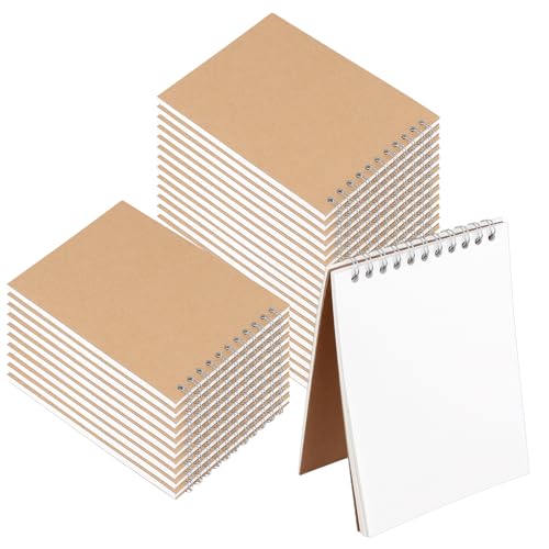 HEIHAK 30 Pack A6 Sketch Notebooks, 120 Pages 60 Sheets Top Spiral Bound Pocket Sketchbooks, Small Spiral Notepads Sketch Pads Bulk for Drawing, Sketching, Painting, Writing, Crafting, 4" x 6" - size: A6 120 Pages 30 PCS