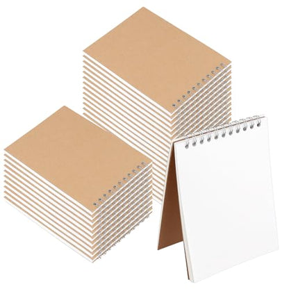 HEIHAK 30 Pack A6 Sketch Notebooks, 120 Pages 60 Sheets Top Spiral Bound Pocket Sketchbooks, Small Spiral Notepads Sketch Pads Bulk for Drawing, Sketching, Painting, Writing, Crafting, 4" x 6" - size: A6 120 Pages 30 PCS