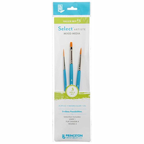 Princeton Select Artiste Brush Set No. 3, Synthetic, 3 Piece, 1 Count - size: SET 3- 3 BRUSH SET