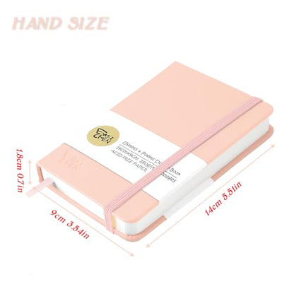 Mix Media Pad,3.5"x5.5" Small Hardcover Leather Art Sketchbook,60 Sheets(112lb/180gsm) Heavyweight Acid Free Artistic Painting Drawing Sketching Paper, Handy Pocket Journal Sketchbook.Pink - color: 180gsm-pink
