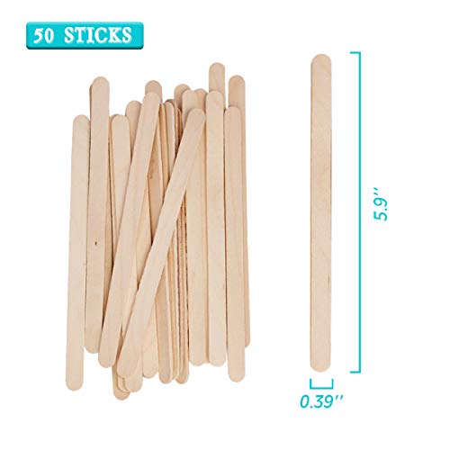 XUXU 50pcs 8oz Graduated Clear Plastic Measuring Cups with Wooden Stirring Sticks for Mixing Paint, Pigments, Epoxy Resins, Resins