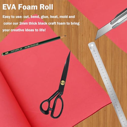EVA Foam Roll | High Density 85kg/m3 | 2mm Thick | 48"x14" | Ideal for Cosplay, Crafts, DIY Projects (Red 1pcs) - color: Red 1pcs
