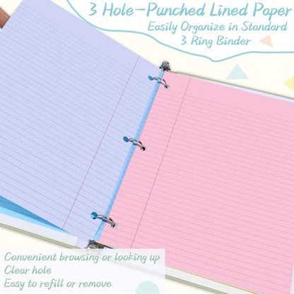 10 Packs 8.5 x 11 inch Top Spiral Notebook with 3 Hole Punched Legal Pads 40 Sheets College Ruled Notepad Hard Cardboard Paper Wirebound Pads for Business School Office Home Supplies (Pastel) - color: Pastel