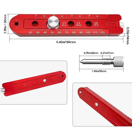 Woodworking Compass Scriber, Portable Aluminum Alloy Woodworking Compass Tool, Adjustable Metric/Inch Arc Drawing Ruler Circle Drawing Ruler Marking Gauge Circle Marking Tool (mini) - style: Pocket Compass - 1" – 7" Range