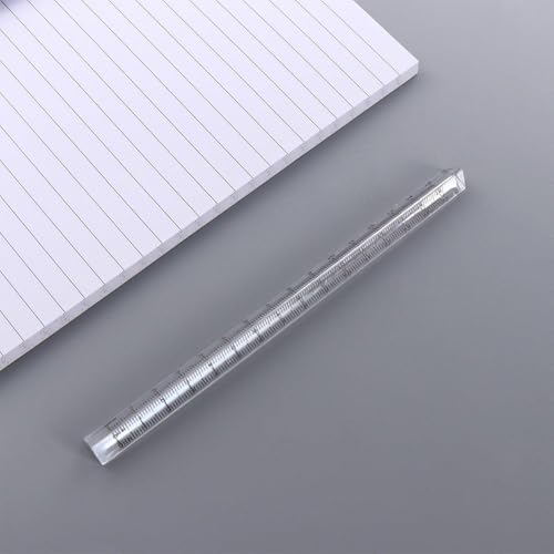 Triangle Ruler Set, Small Architectural Scale Ruler Pocket Size Ruler Metric Ruler Plastic Clear Ruler Triangle Ruler Drafting Tools Office, Drafting Tools for Office and School(15CM)