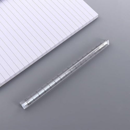 Triangle Ruler Set, Small Architectural Scale Ruler Pocket Size Ruler Metric Ruler Plastic Clear Ruler Triangle Ruler Drafting Tools Office, Drafting Tools for Office and School(15CM)