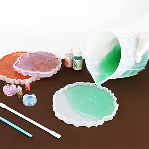 700ml Extra Large Silicone Mixing Cups for Epoxy Resin, 23 oz Measuring Cups, Casting Making Crafts, Acrylic Paint Pouring, Butter,Chocolate, Microwavable, Flexible Reusable Tool - size: X Large-700ml*1