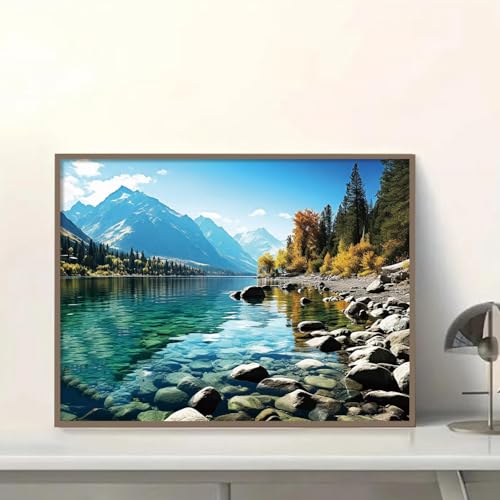 Shouruihua Diamond Painting Kits for Adults, Glacier Park Diamond Art Kit | Landscape, Gem Art, Diamond Dotz Kits, Scenery, Diamond Dots, Full Round Drill Diamond Painting Kits for Adults, 15.7x11.8 in - color: Glacier Park
