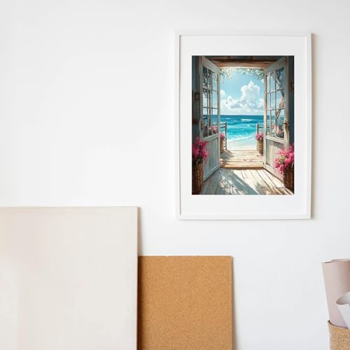 MBNTJHT DIY Scenery Paint by Numbers Kit for Adults on Canvas,Landscape Beach Digital Oil Painting Kit for Adults Beginner,Easy Scenery Acrylic Paint by Number Kits for Holiday Gifts 16X20 Inch. - color: MT20724
