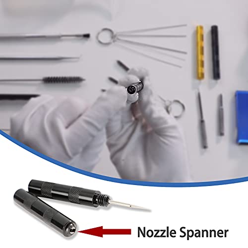 Airbrush Painting Cleaning Tools Kit, Air Brush Accessories Spray Gun Cleaner Wash Needle with Nozzle Spanner Wrench and Stainless Steel Brushes Set