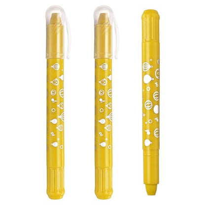 PATIKIL Gel Crayons, 3PCS Watercolor Crayons Silky Water Soluble Twist Bulk for Artists Coloring Drawing Painting, Yellow Crayon - color: Yellow