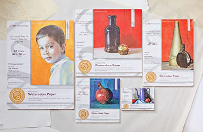 100% Cotton Watercolor Paper Block 140 lb - 12x12 in Cold Pressed 20 Sheets | Professional Grade Water Color Paper, Acid-Free Archival, Dual Texture Surfaces, Warp-Free Block Binding, Gouache & Wet-Media - size: 12"x12" Square 12
