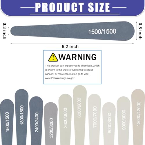 Honoson 10 Pcs Sanding Sticks for Plastic Models, High Grits, Water Drop - style: Water Drop Style