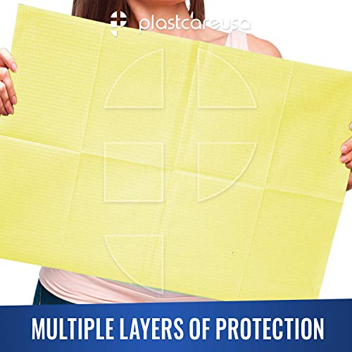 13 X 18 Yellow Dental Towels, Patient Napkins, 125 Bibs - color: Yellow