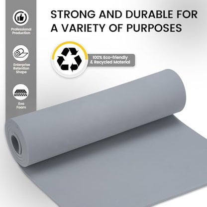 Do²ping Gray Eva Foam Sheets Roll, 6mm EVA Craft Foam 49''x13.9'' High Density 86kg/m3 for Halloween Cosplay DIY - color: Gray, size: Thickness 6mm