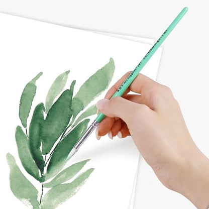 XDT#267 6Pcs Paint Brush Set for Acrylic Watercolor Oil – Professional Art Brushes with Ergonomic Handle, Non-Shedding Nylon Hair for Adults Kids Craft Painting - color: Green 6pcs